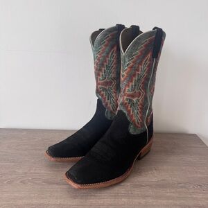 Ariat Black Roughout Futurity Cowboy Boots